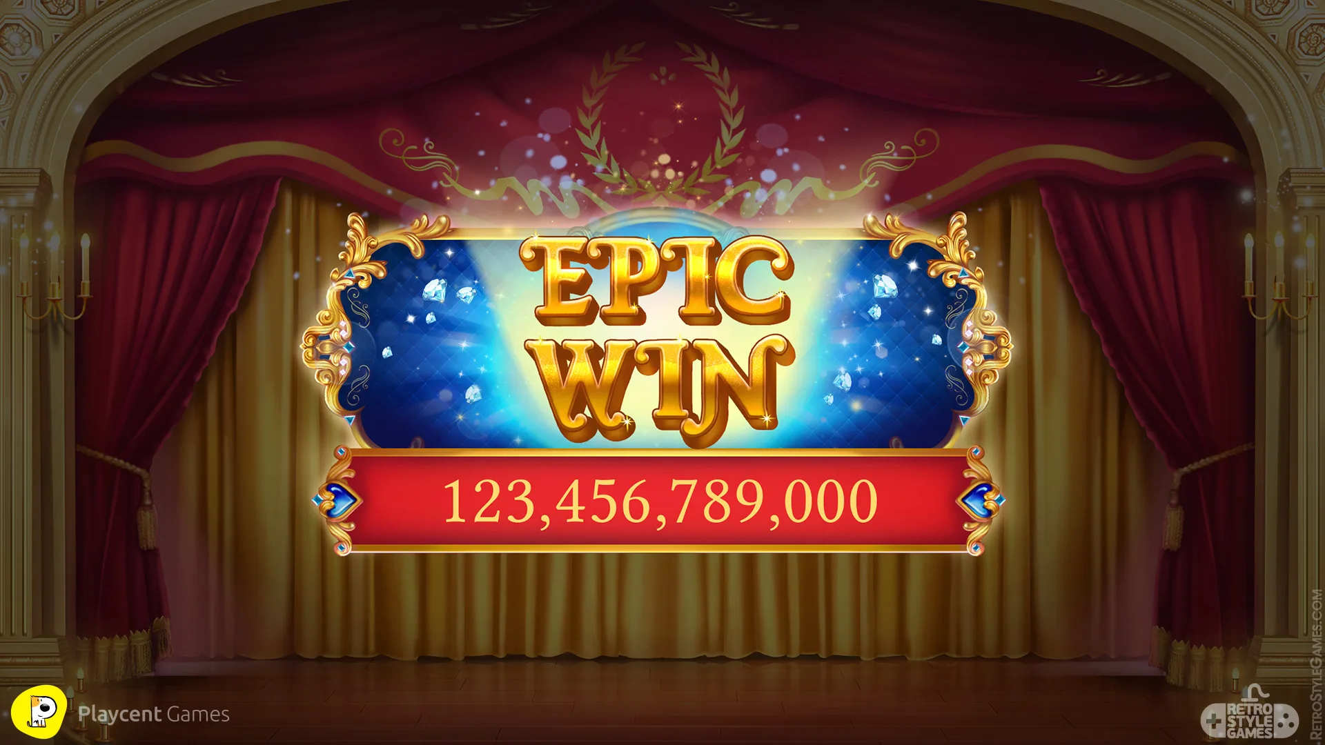 2D Slot Game Epic Win UI Pop-up