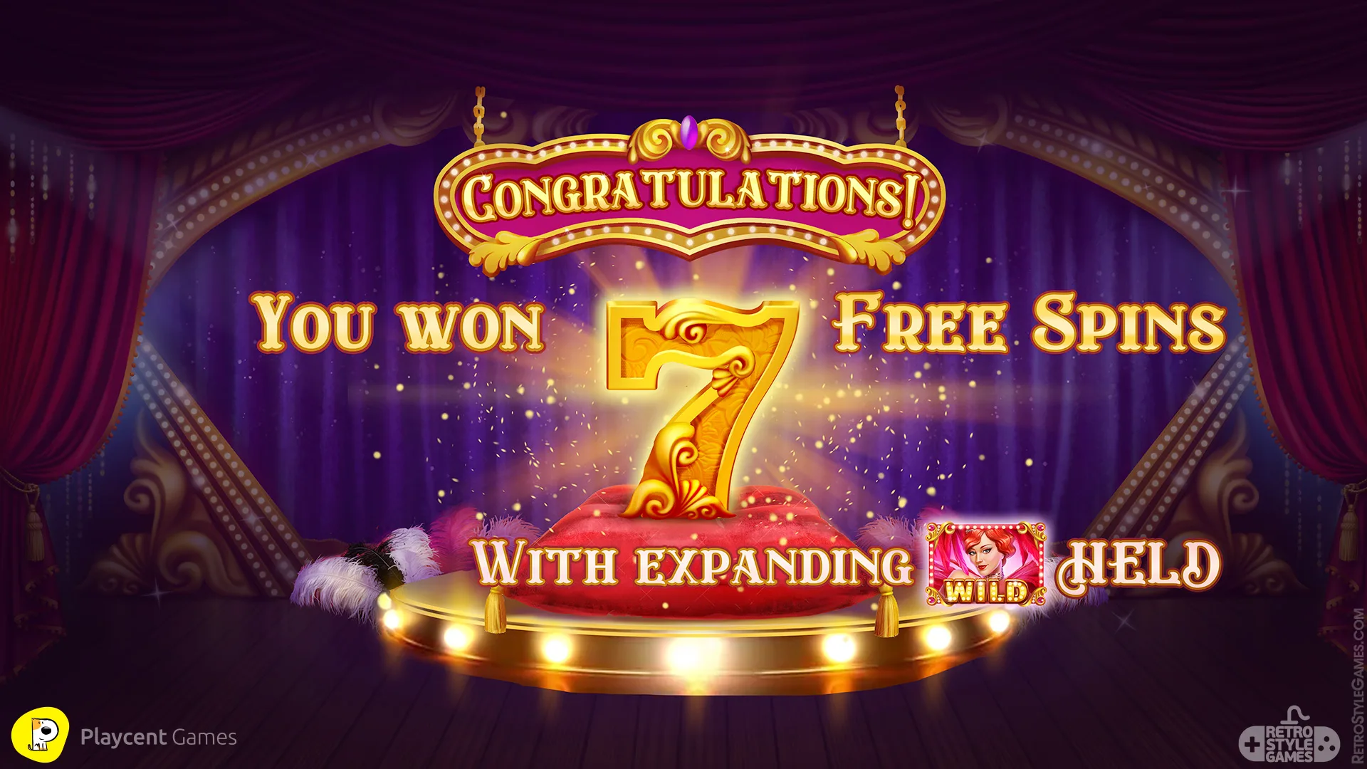 2D Slot Machine Congratulation Spin UI
