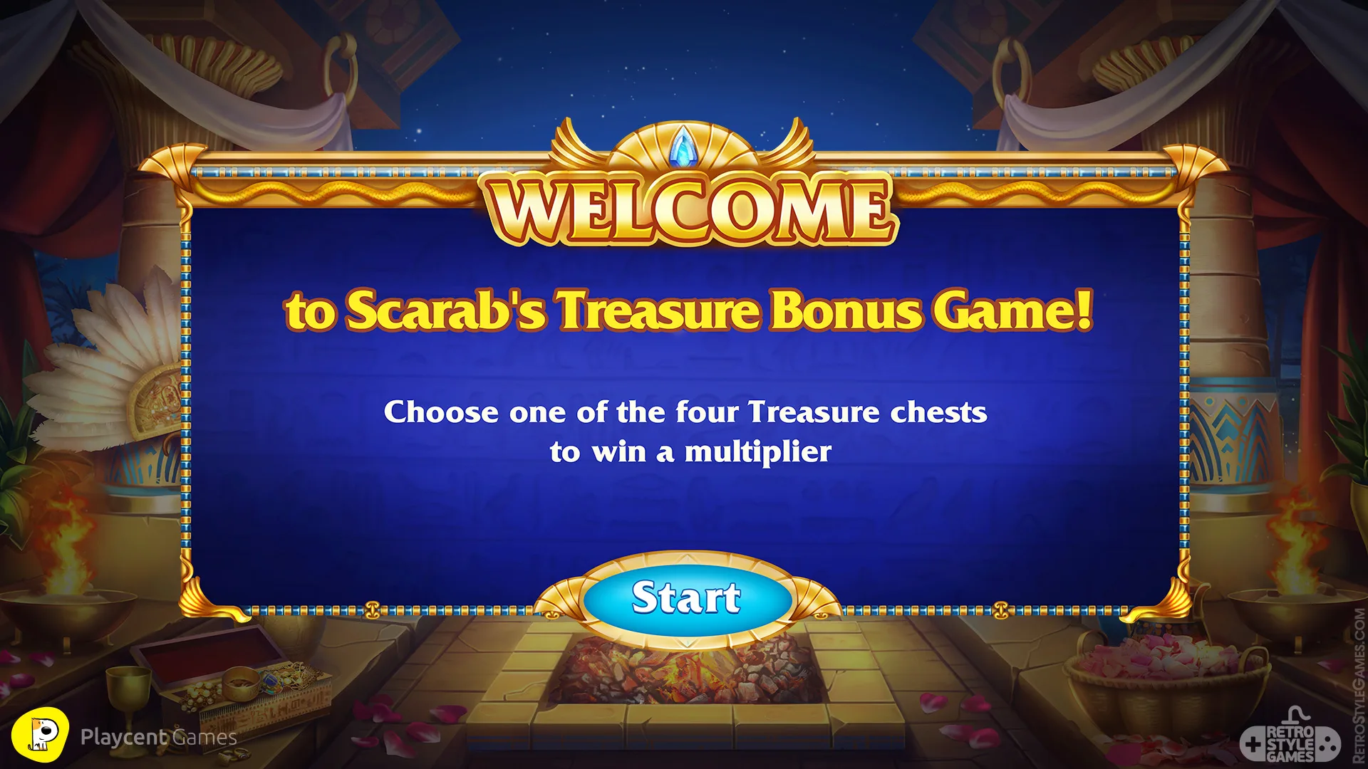 Egypt 2D Slot Game Star Menu UI