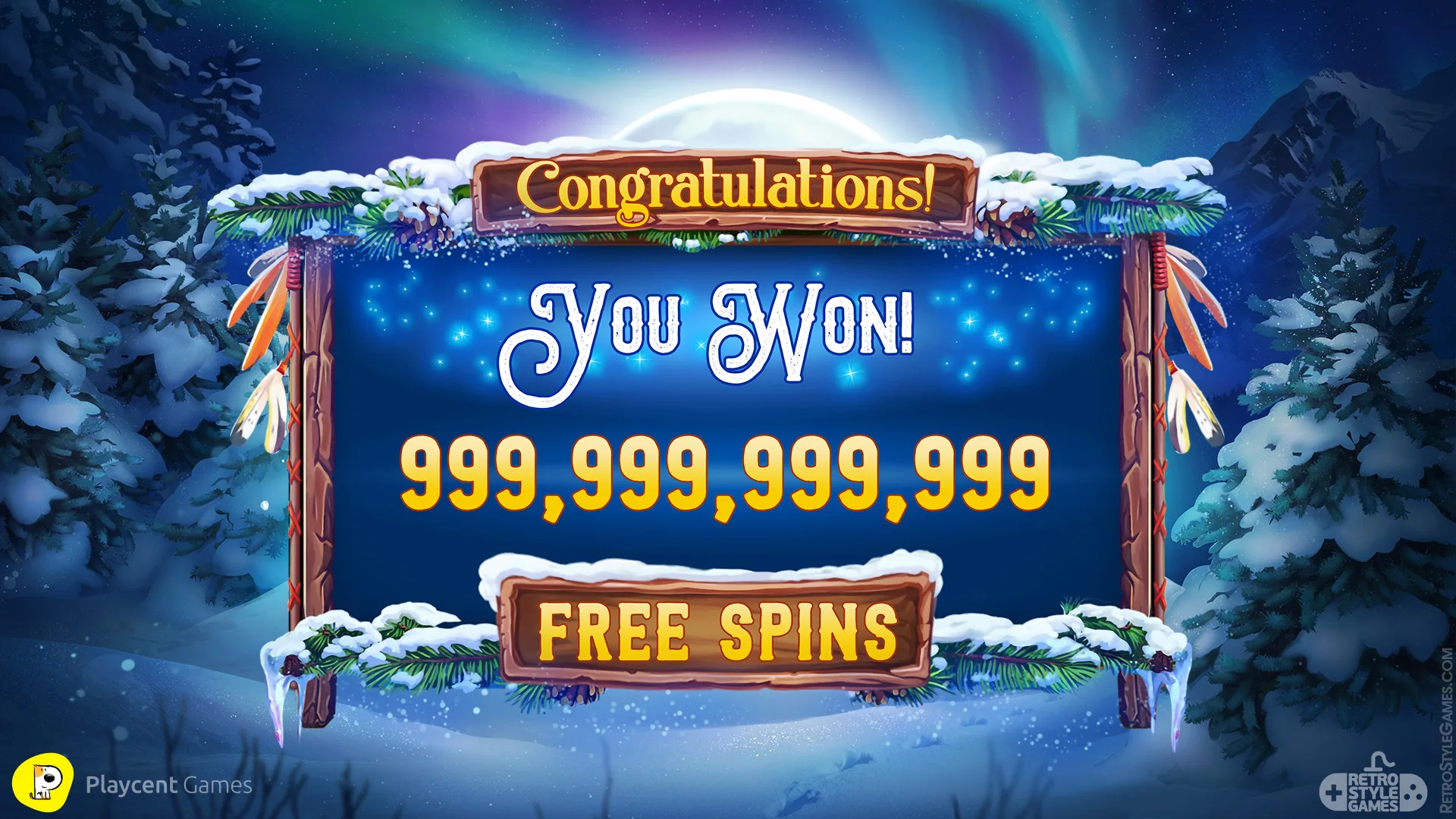 Howling 2D Slot Game Spin Win Theme GUI