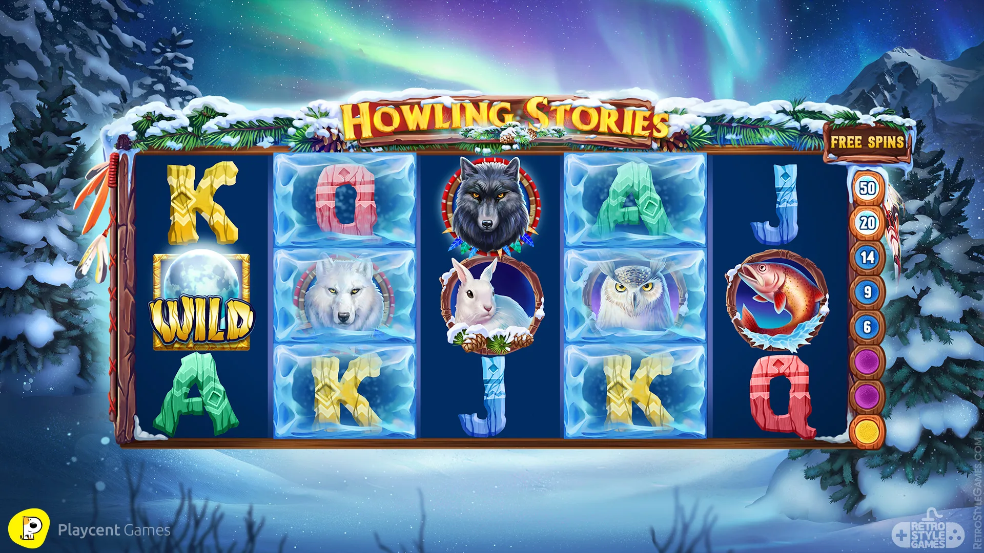 Howling 2D Slot Icons Forest Animals Moon Plays