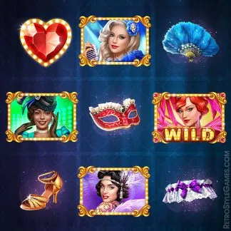 a casino game slot design with woman pictures, las vegas style