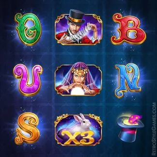 a casino game icons with various symbols